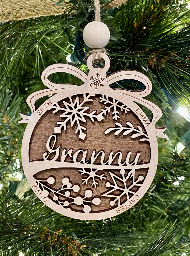 Personalized Grandmother Wooden Ornament