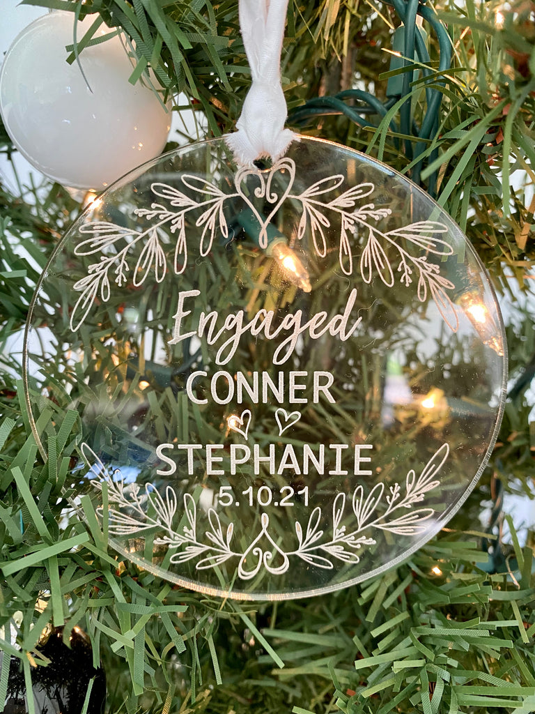 Acrylic Engagement Christmas Ornament