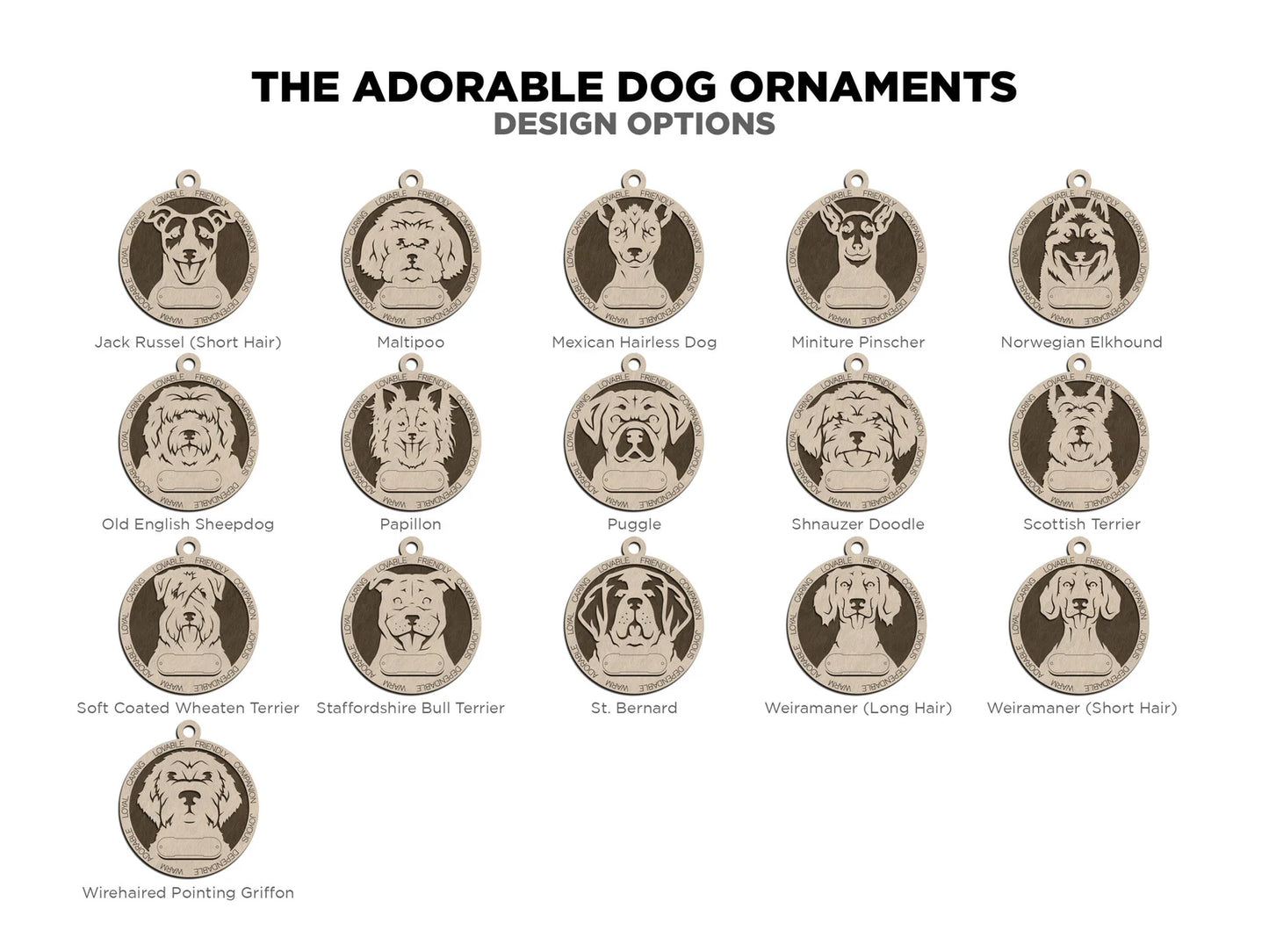 Personalized Wooden Dog Ornament