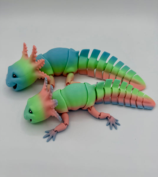 Small Multicolor Articulated Axolotls