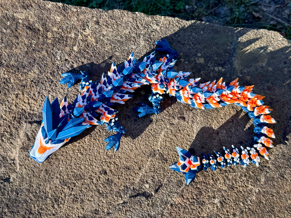 Team Colored Articulating Crystal Dragon 21"
