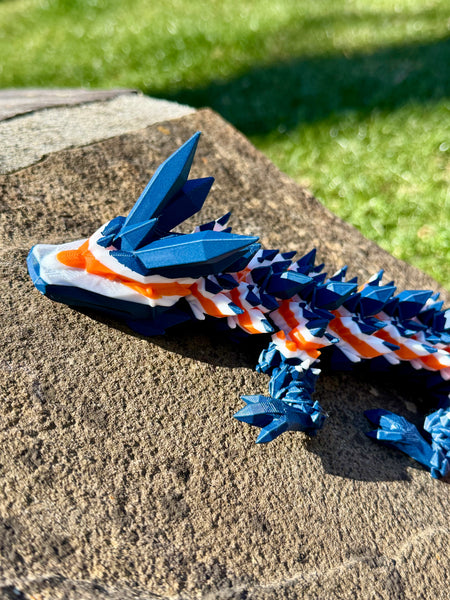 Team Colored Articulating Crystal Dragon 21"