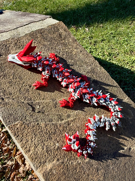 Team Colored Articulating Crystal Dragon 21"