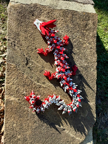 Team Colored Articulating Crystal Dragon 21"