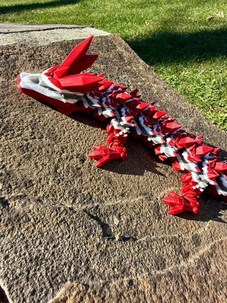 Team Colored Articulating Crystal Dragon 21"