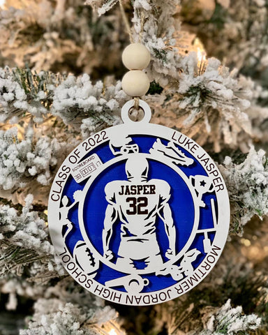 Personalized Football Christmas Ornament