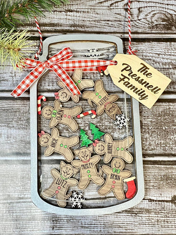 Christmas Shaker Gingerbread Jar Ornament