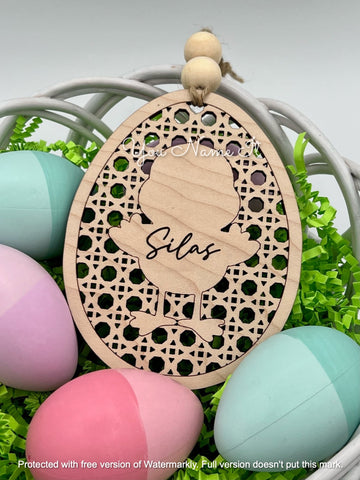Personalized Rattan Easter Basket Tag