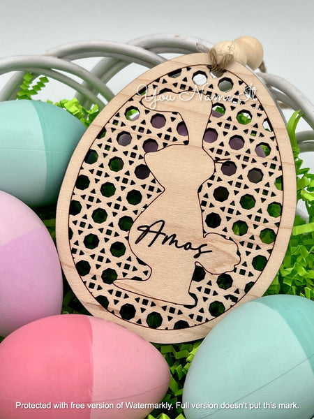 Personalized Rattan Easter Basket Tag