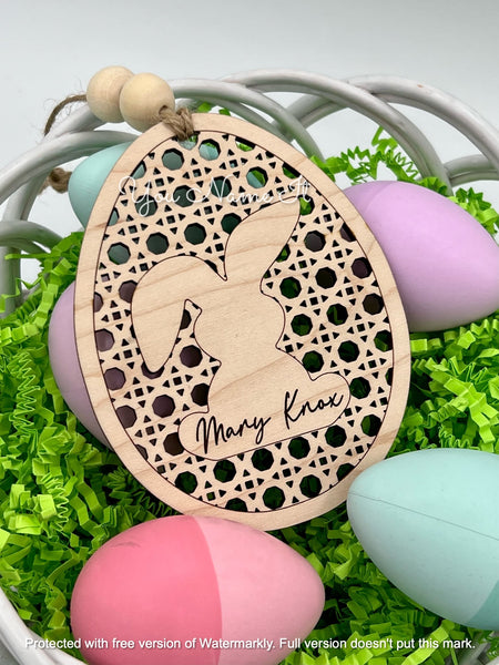 Personalized Rattan Easter Basket Tag