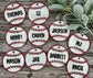 Baseball Bag Tags with D-Ring Hook