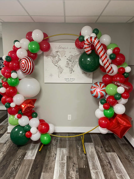 Balloon Arch on Gold Hoop
