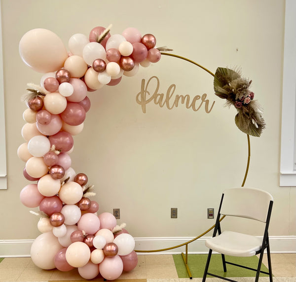 Balloon Arch on Gold Hoop