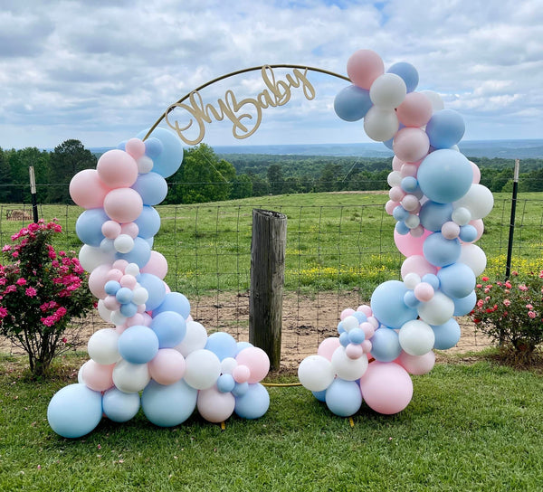 Balloon Arch on Gold Hoop