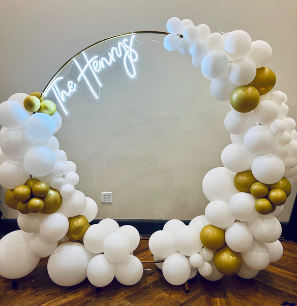 Balloon Arch on Gold Hoop