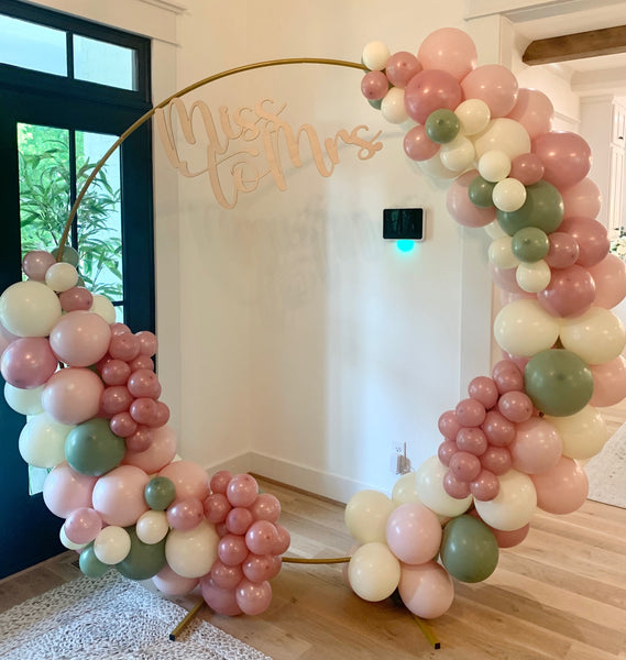 Balloon Arch on Gold Hoop
