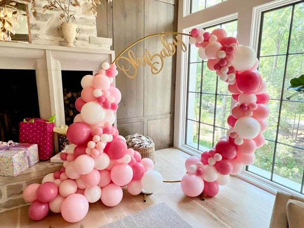 Balloon Arch on Gold Hoop
