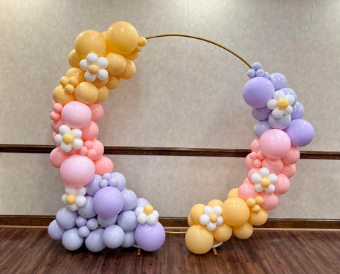 Balloon Arch on Gold Hoop