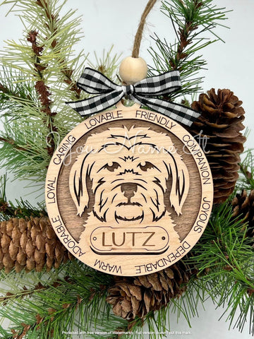 Personalized Wooden Dog Ornament