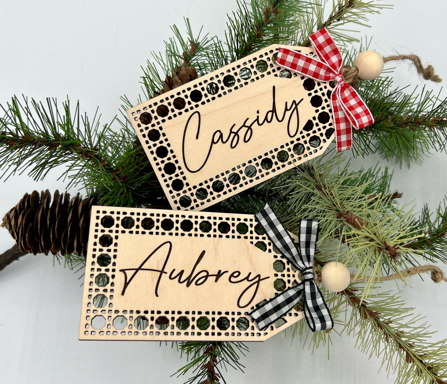 Rattan Stocking Tag or Ornament