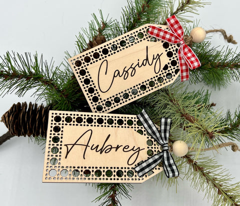 Rattan Stocking Tag or Ornament
