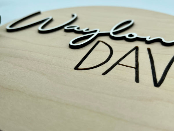 Baby Name Wood Round