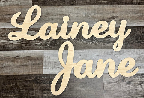 Double Name Wooden Sign