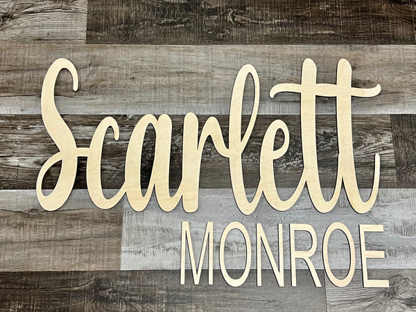 Double Name Wooden Sign
