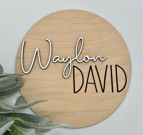 Baby Name Wood Round