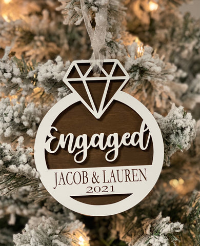 Personalized Engagement Ring Ornament