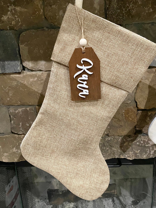 Wooden Stocking Tag