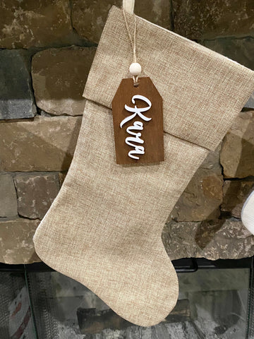 Wooden Stocking Tag