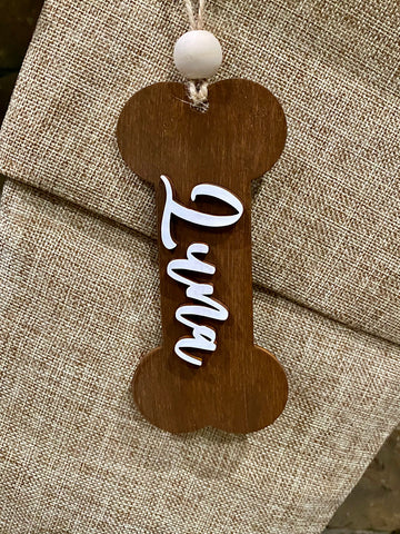 Dog Bone Stocking Tag