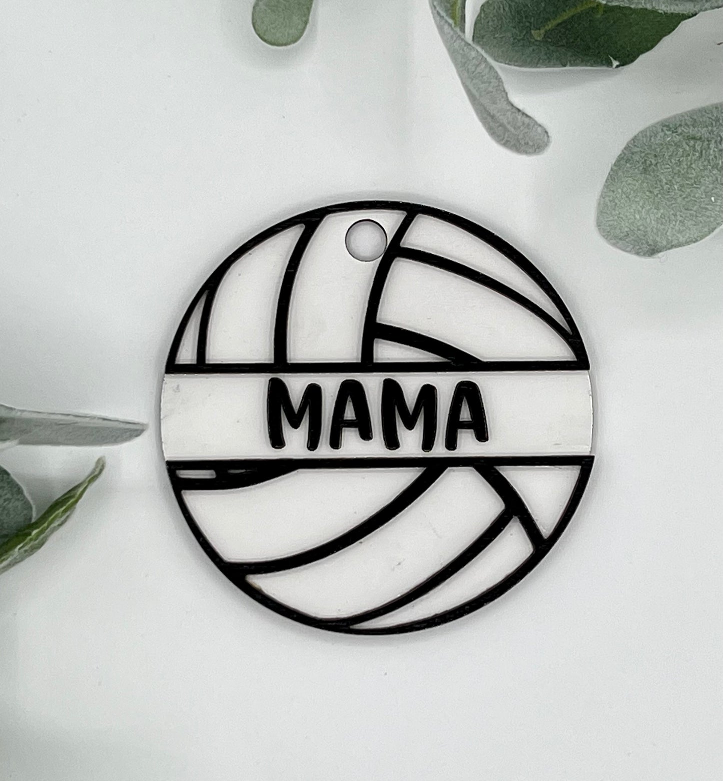 Personalized Volleyball Bag Tag with D Ring Hook