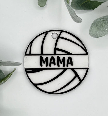 Personalized Volleyball Bag Tag with D Ring Hook