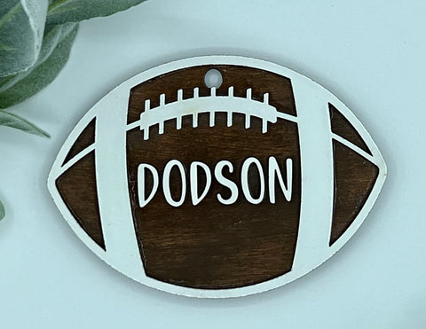 Personalized Football Bag Tag