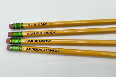 Personalized Ticonderoga yellow pencils 20 pack