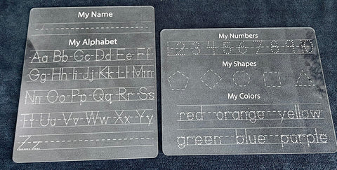 Dry Erase Alphabet and Number/Shape Acrylic Boards