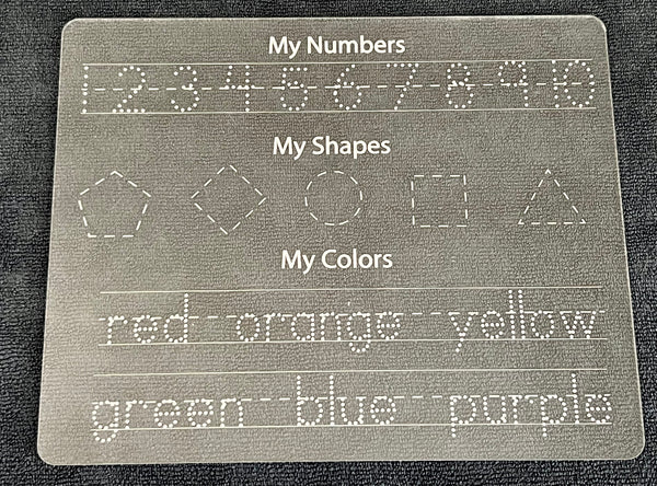 Dry Erase Alphabet and Number/Shape Acrylic Boards