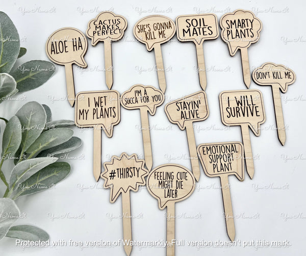 Funny Wooden Plant Stakes