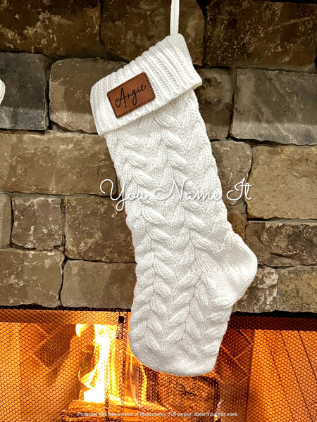 Personalized Leather Patch Stockings