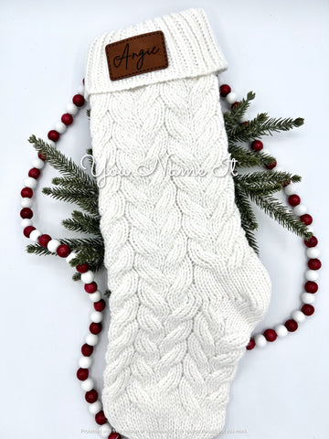 Personalized Leather Patch Stockings