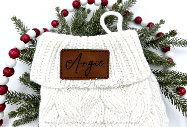 Personalized Leather Patch Stockings