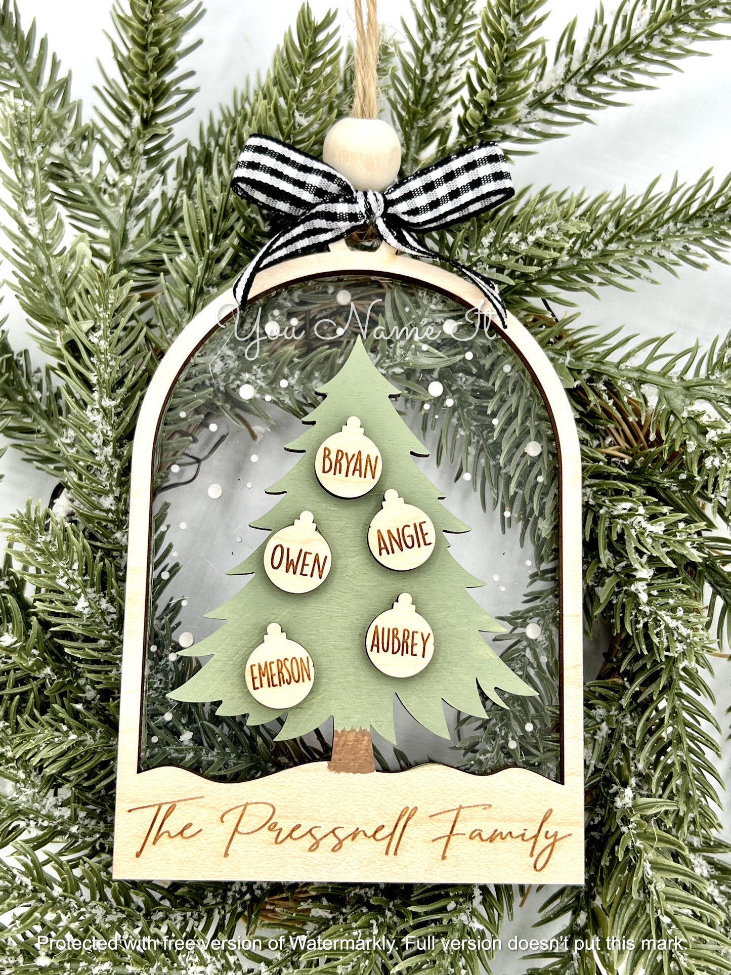 Personalized Family Christmas Tree Acrylic Ornament