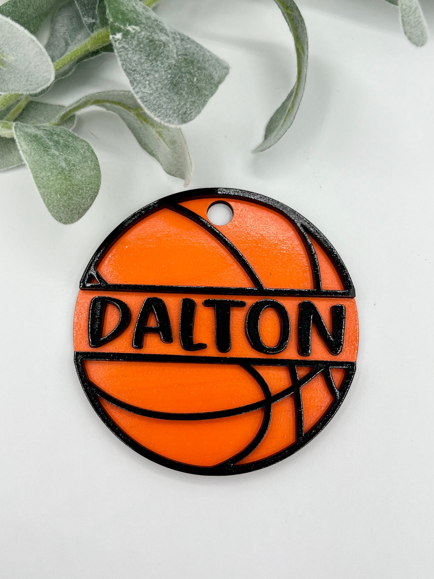 Personalized Basketball Bag Tag with hook