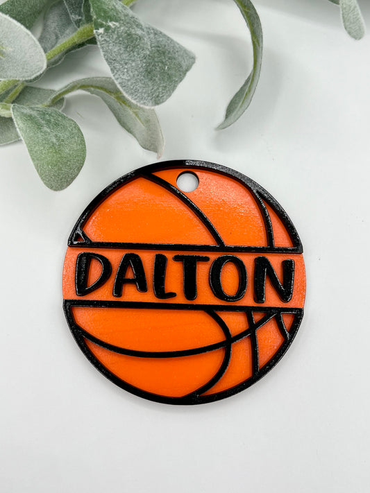 Personalized Basketball Bag Tag with hook