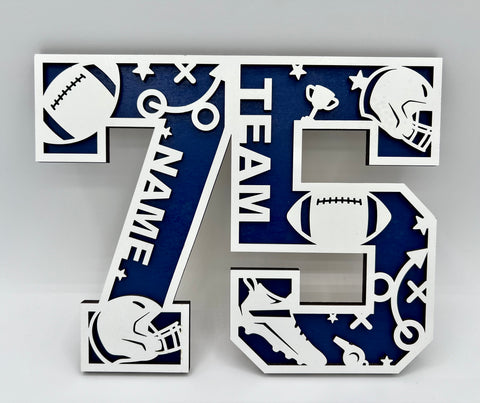 1 Digit Sports Number Plaque
