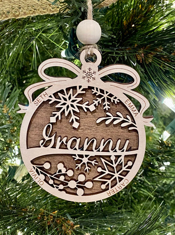 Personalized Grandmother Wooden Ornament