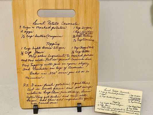 Custom Recipe Cutting Board 9x12