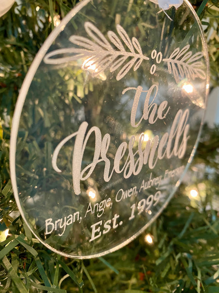 Acrylic Family Christmas Ornament